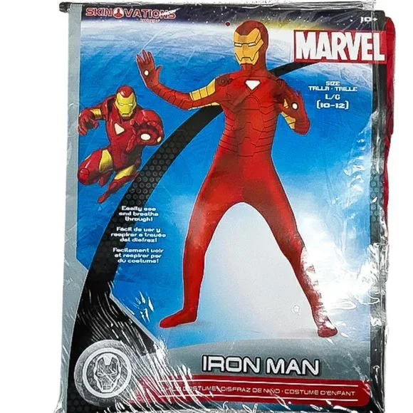 Marvel Kids Iron Man Halloween Costume Bodysuit L - Boys Second Skin Costume - Picture 1 of 6